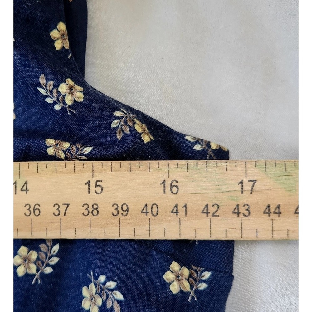 Birds of North America Dress Size 8 Blue Floral Ruffle Button Down Cottagecore - Picture 6 of 8